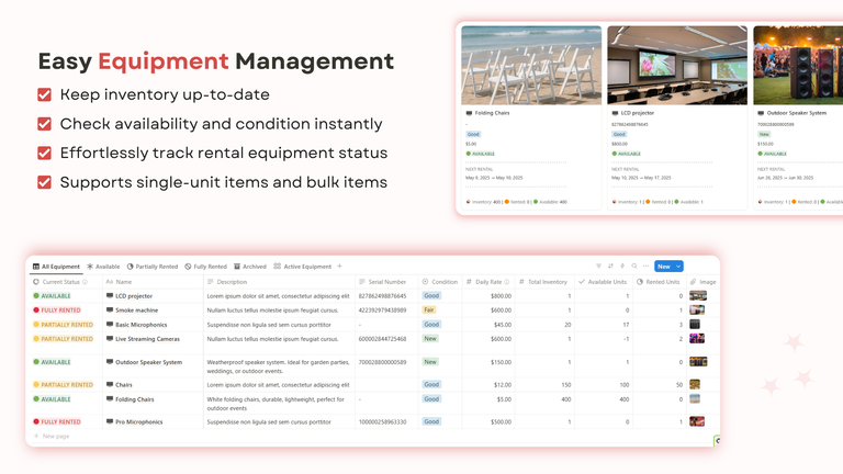 Equipment Inventory Management