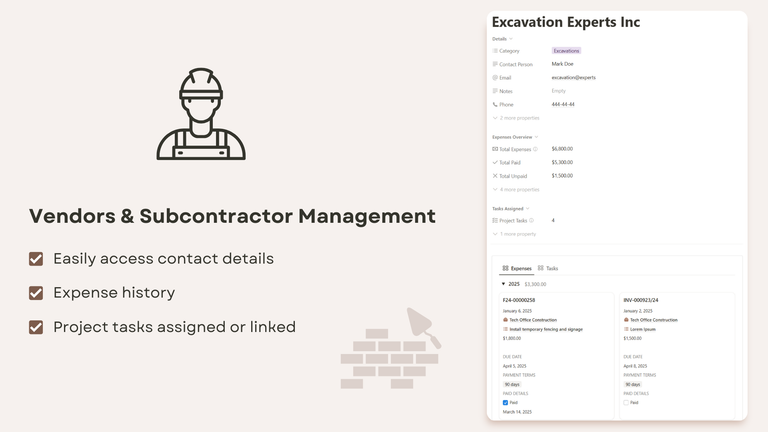 Vendors and Subcontractors