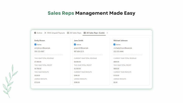 SAles Reps table
