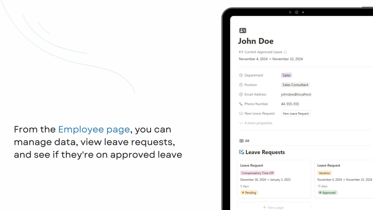 employee page