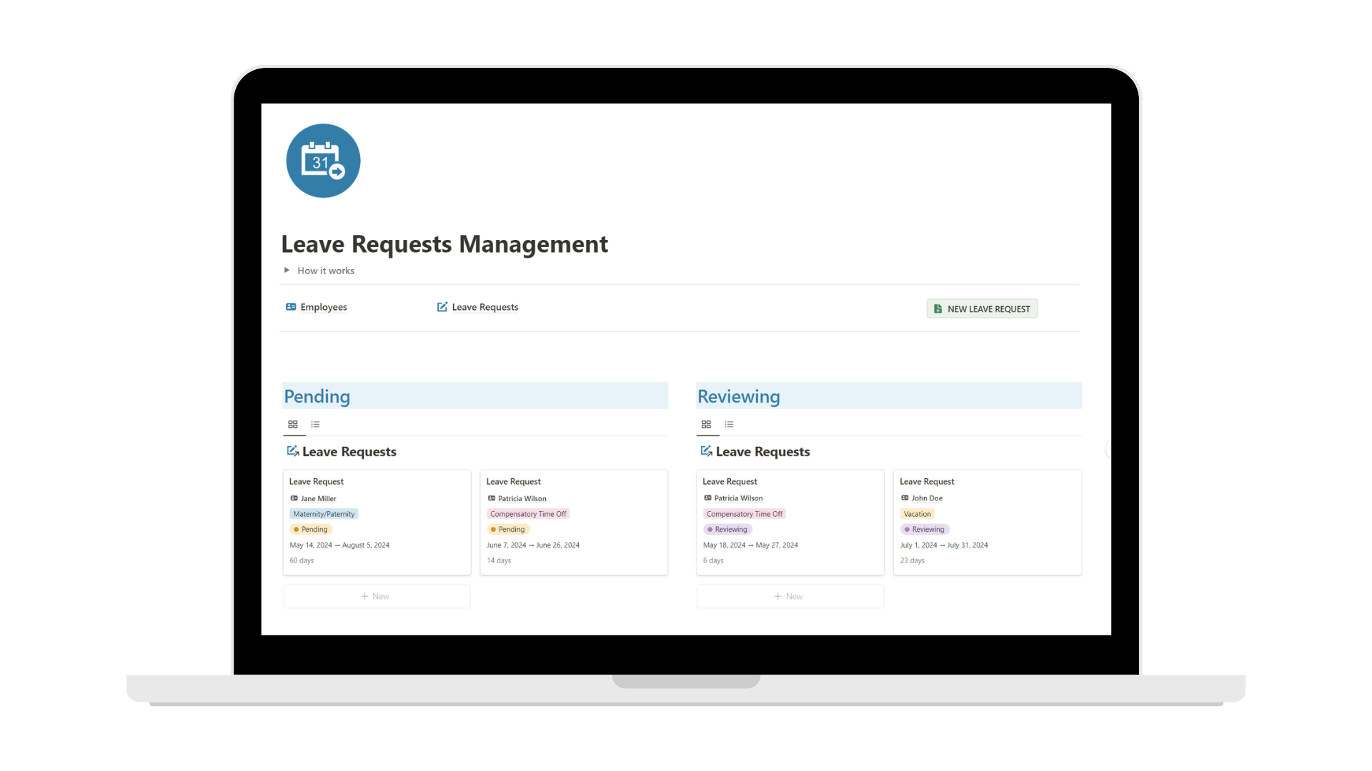 Leave Requests Management (Notion Template)