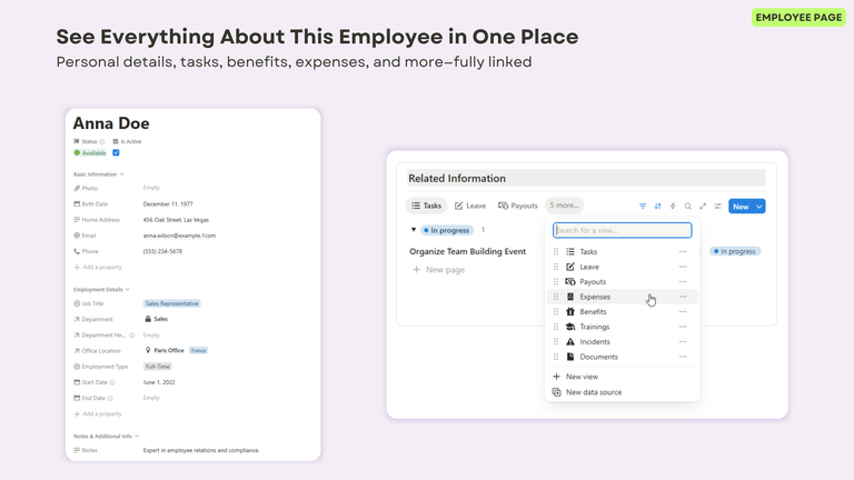 Employee Page