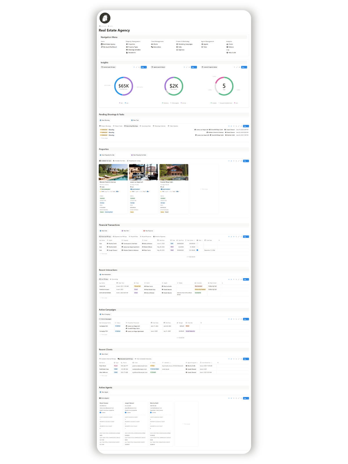Real Estata Agency Management - Notion Template