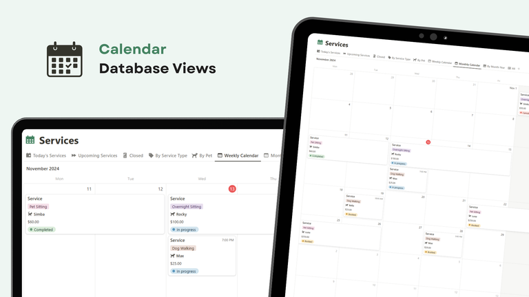 Services Calendars