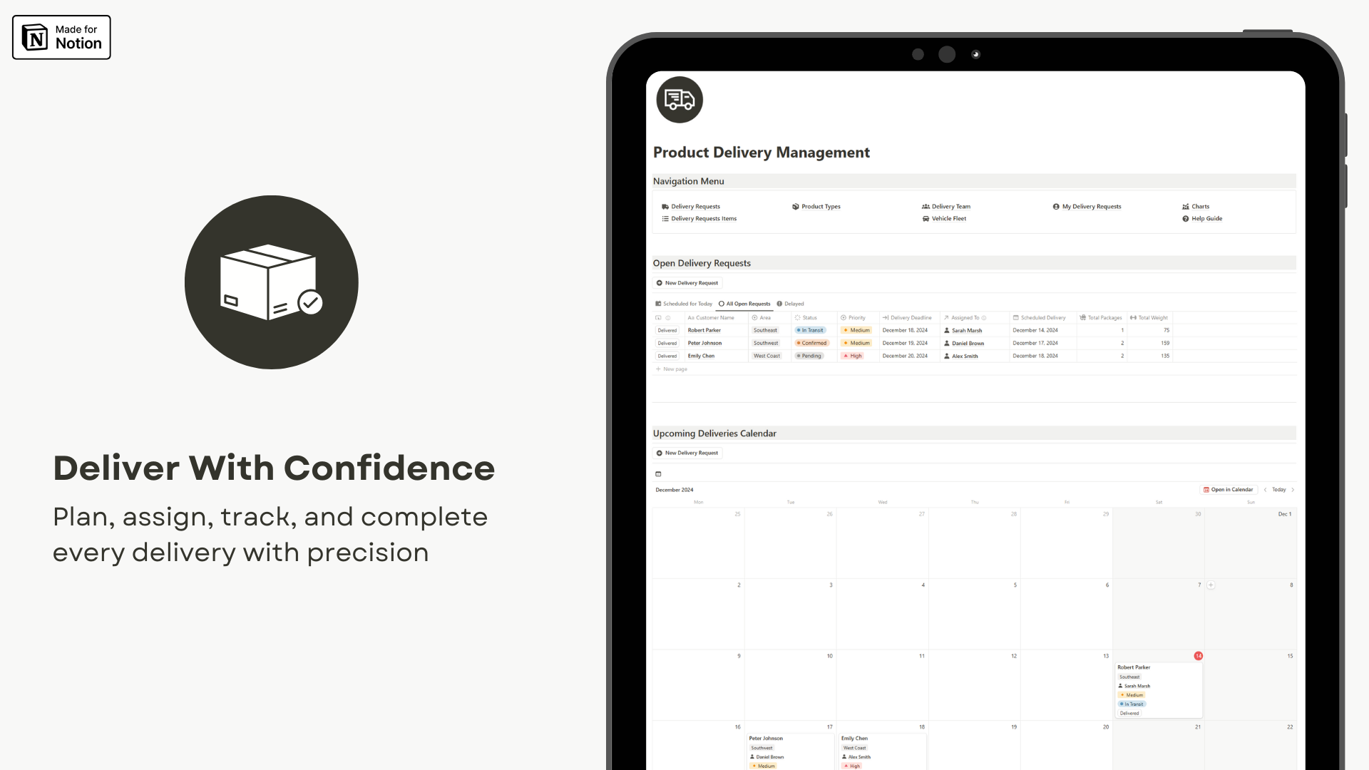 Product Delivery Management Notion Template