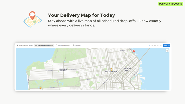 Delivery Requests Map View