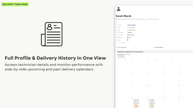 Delivery Team Page
