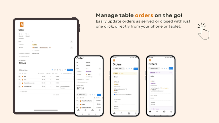 Orders Management Mobile Tablet iPad friendly