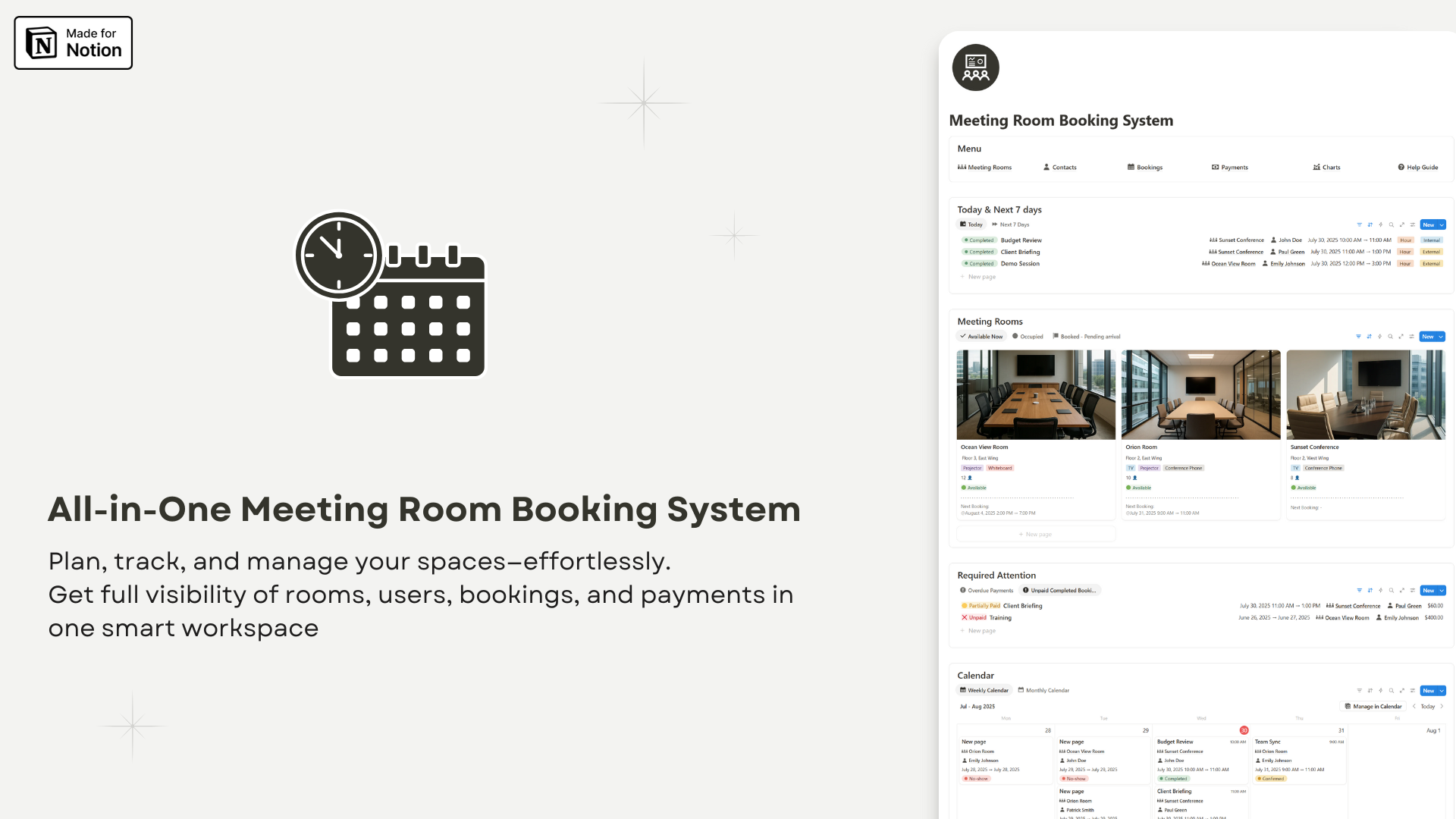 Meeting Room Booking System - Notion template