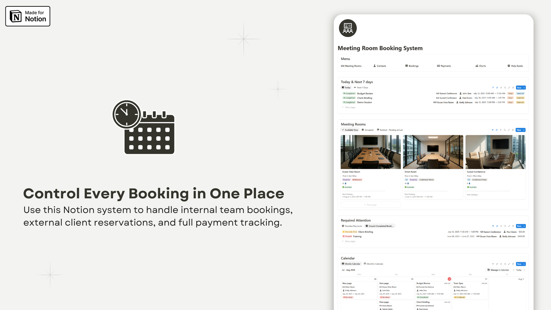 Meeting Room Booking System - Notion template