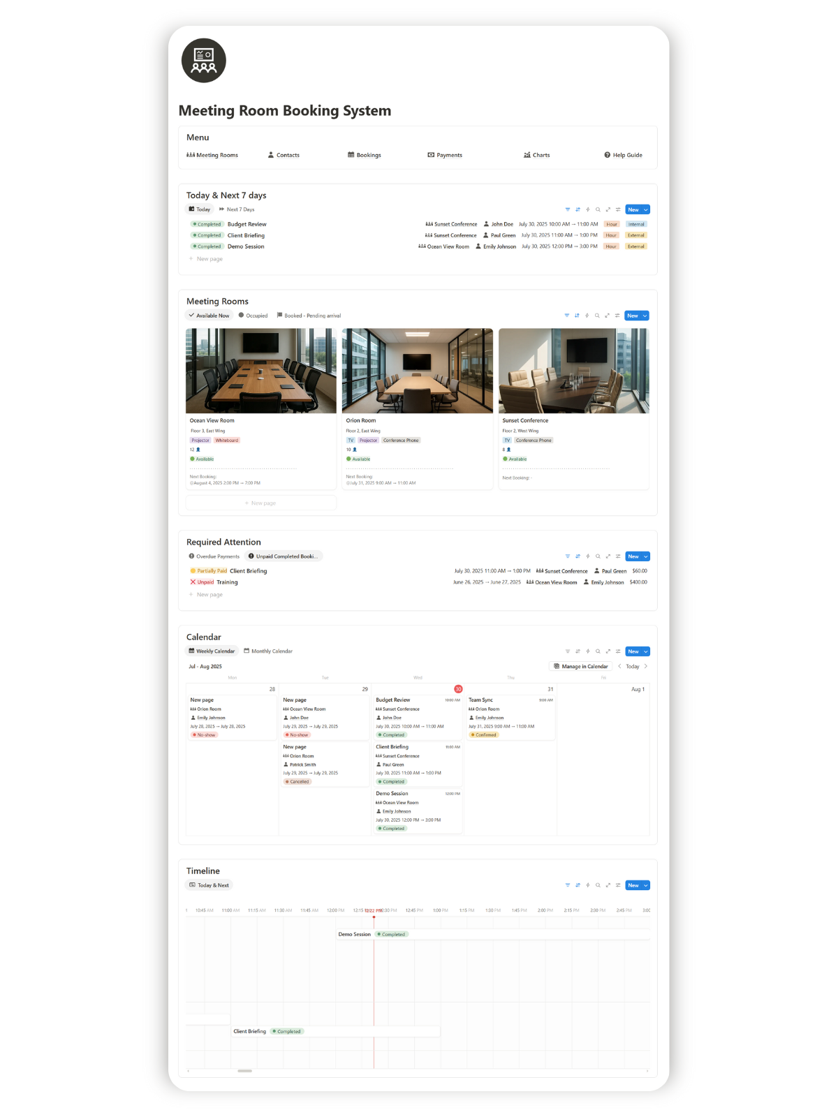 Meeting Room Booking System for Notion