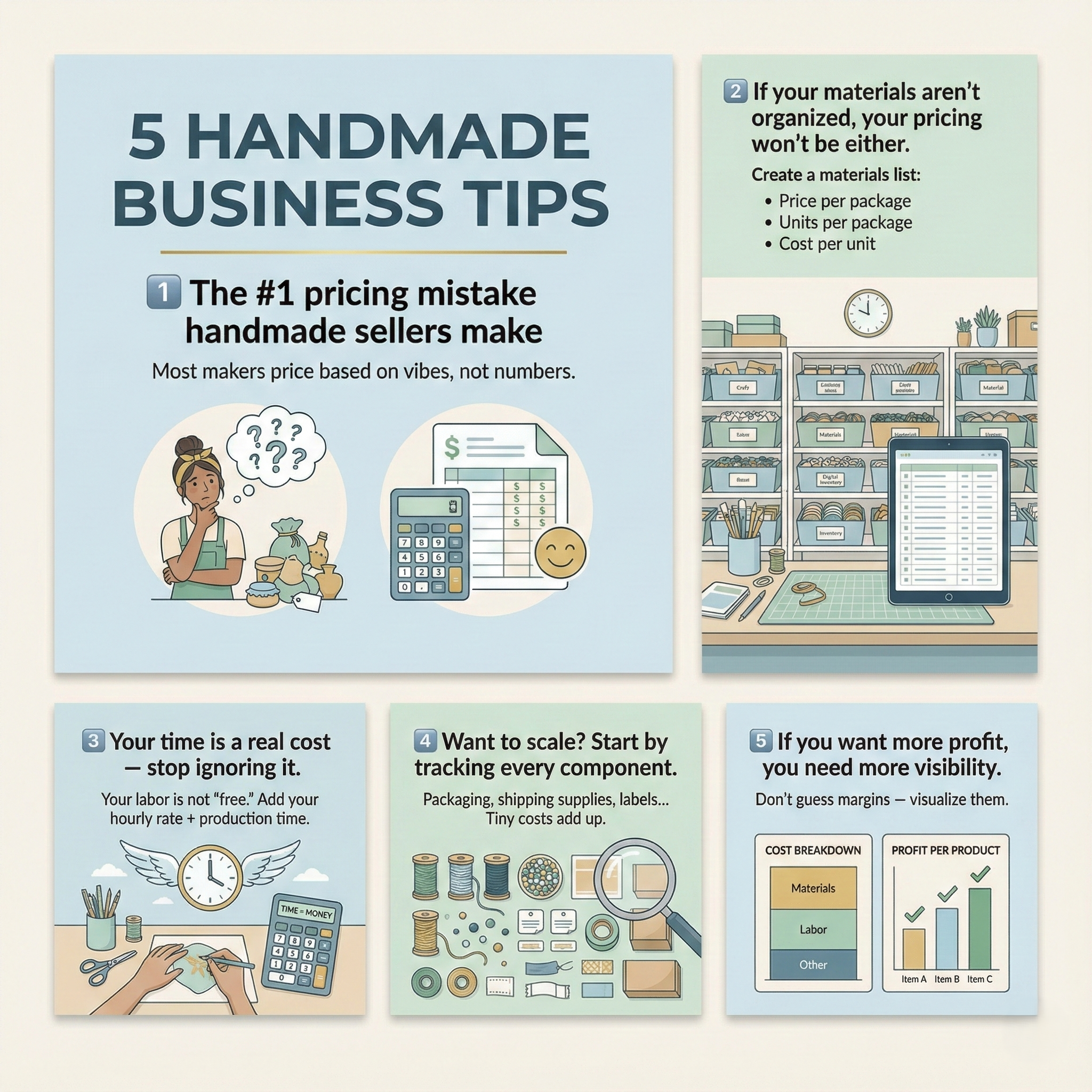 Handmade Product Cost & Profit Calculator